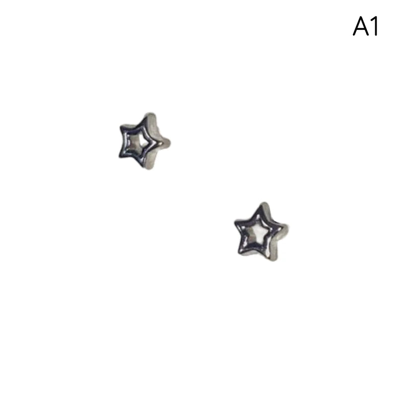 Gothic Punk Style Metal Drop Earrings Black/Silver Color Stars Cross Pendientes Fashion For Women Men Rock Jewelry