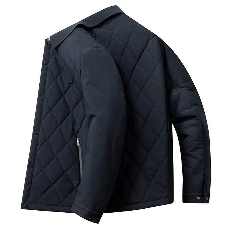 Men's Silk Cotton Jacket Collared Coat Warmth Midlife Premium Style Autumn Winter New Arrival Business Casual Polyester Fiber