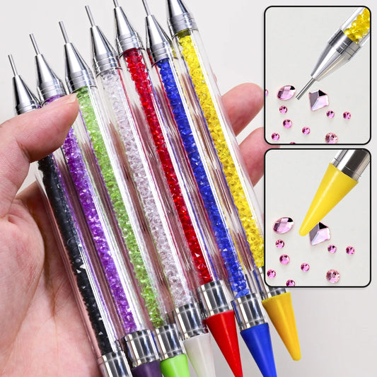 1Pcs Nail Rhinestone Picker Dotting Pen Dual-ended Point Drill Wax Pencil Jewelry Sticking Picking Nail Art DIY Decoration Tools