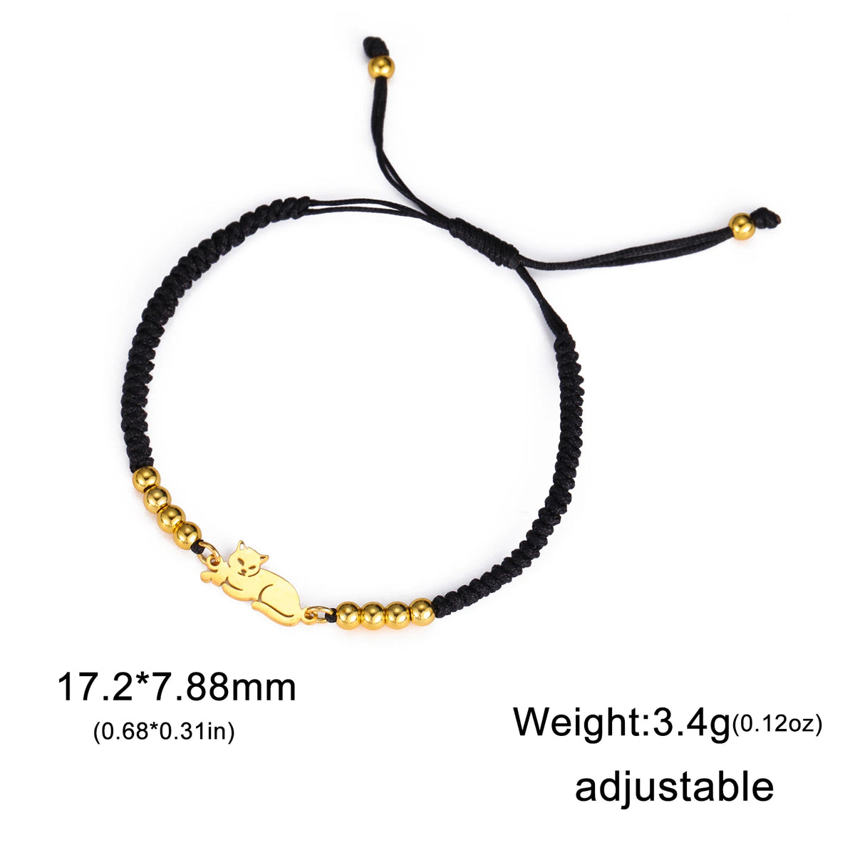 LIKGREAT Cat Pendant Bracelet for Women Men Animal Cat Dog Bear Paw Charm Adjustable Rope Chain Jewelry Party Gift Wholesale