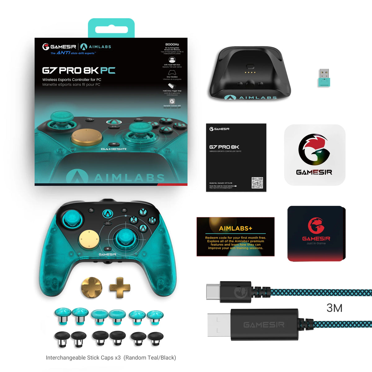GameSir G7 Pro 8K Aimlabs Edition Wireless Switch Controller 8000Hz Polling Rate Gamepad, TMR Gen-2 Joystick Hall Effect Trigger