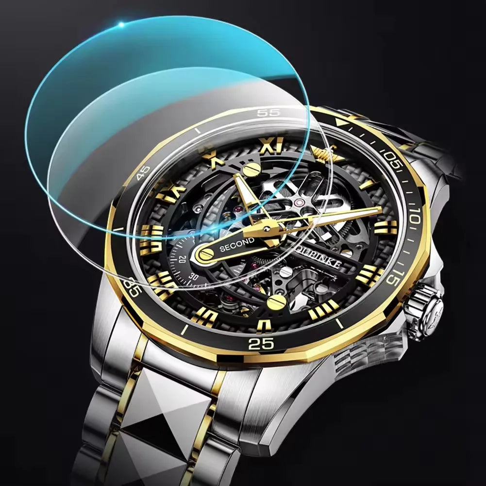 Oupinke 3178 Original Branded Automatic Mechanical Wristwatch Waterproof Luminous Hands Watch for Men Montre Relojes Para Hombre