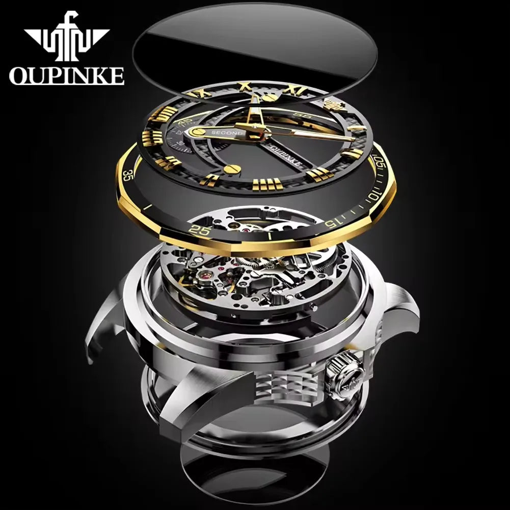 Oupinke 3178 Original Branded Automatic Mechanical Wristwatch Waterproof Luminous Hands Watch for Men Montre Relojes Para Hombre