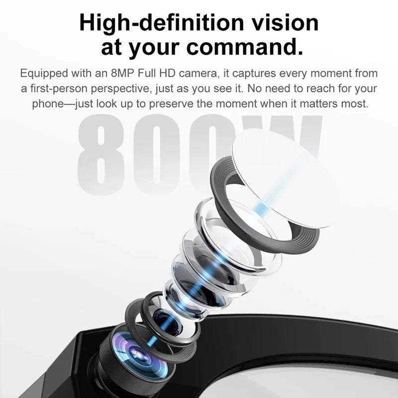 Lenovo 8K HD AI Smart Glasses Camera 1600WDual Real-time Translation Bluetooth Call Shoot Audio Video Music Play Sunglasses 2026