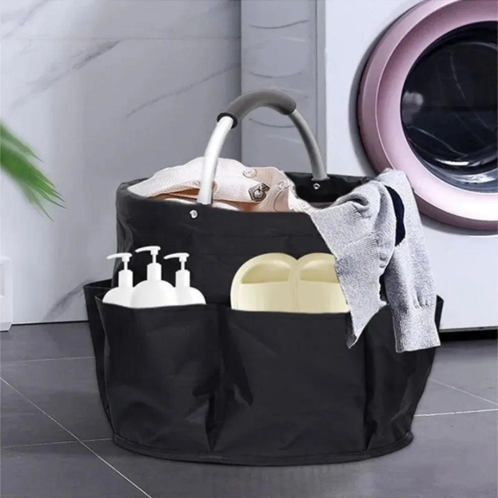 Portable Foldable Picnic Basket Oxford Cloth for Garden Tool Basket Outdoor Travel Storage Toiletry Handle Large Storage Bag
