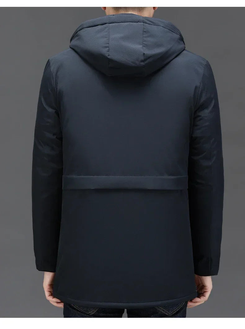 New Brand Designer Casual  Men Jacket Fashion Outwear Parkas Longline Windbreaker Coats Top Quality Winter Thicken Men Clothing