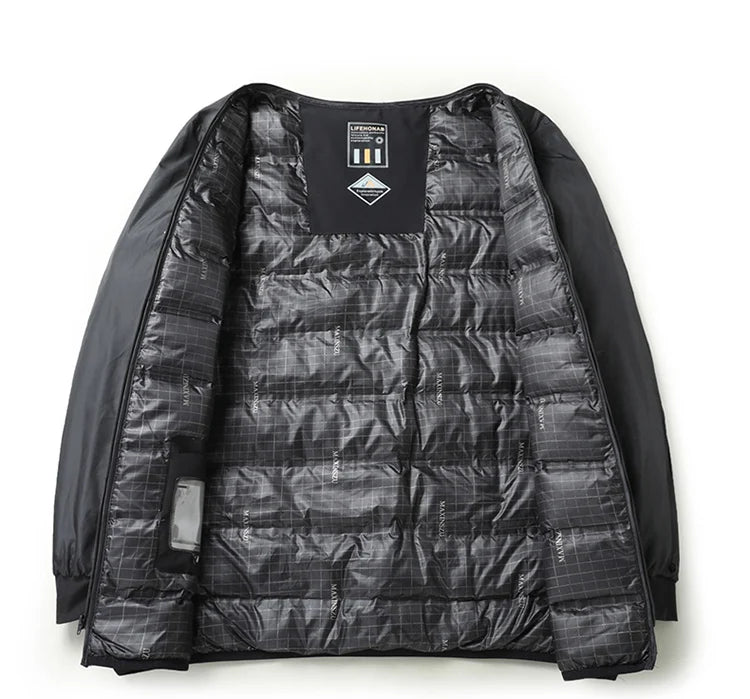 Casual Men's Warm Hooded White Duck Down Jackets 2026 Winter Oversized L-7XL Solid Windproof Puffer Coats Outwear Thicken Parkas