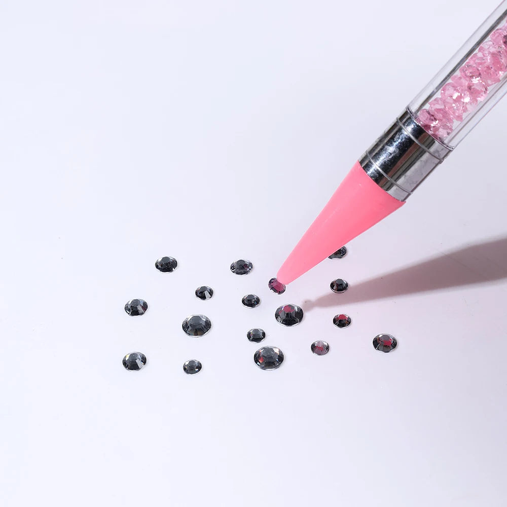 SWEET TREND-1 Set Rhinestone Picker Dotting Pen Wax Dotting Pens Diamond Rhinestones Dotting Nail Art Gem Pick Up Manicure Tool