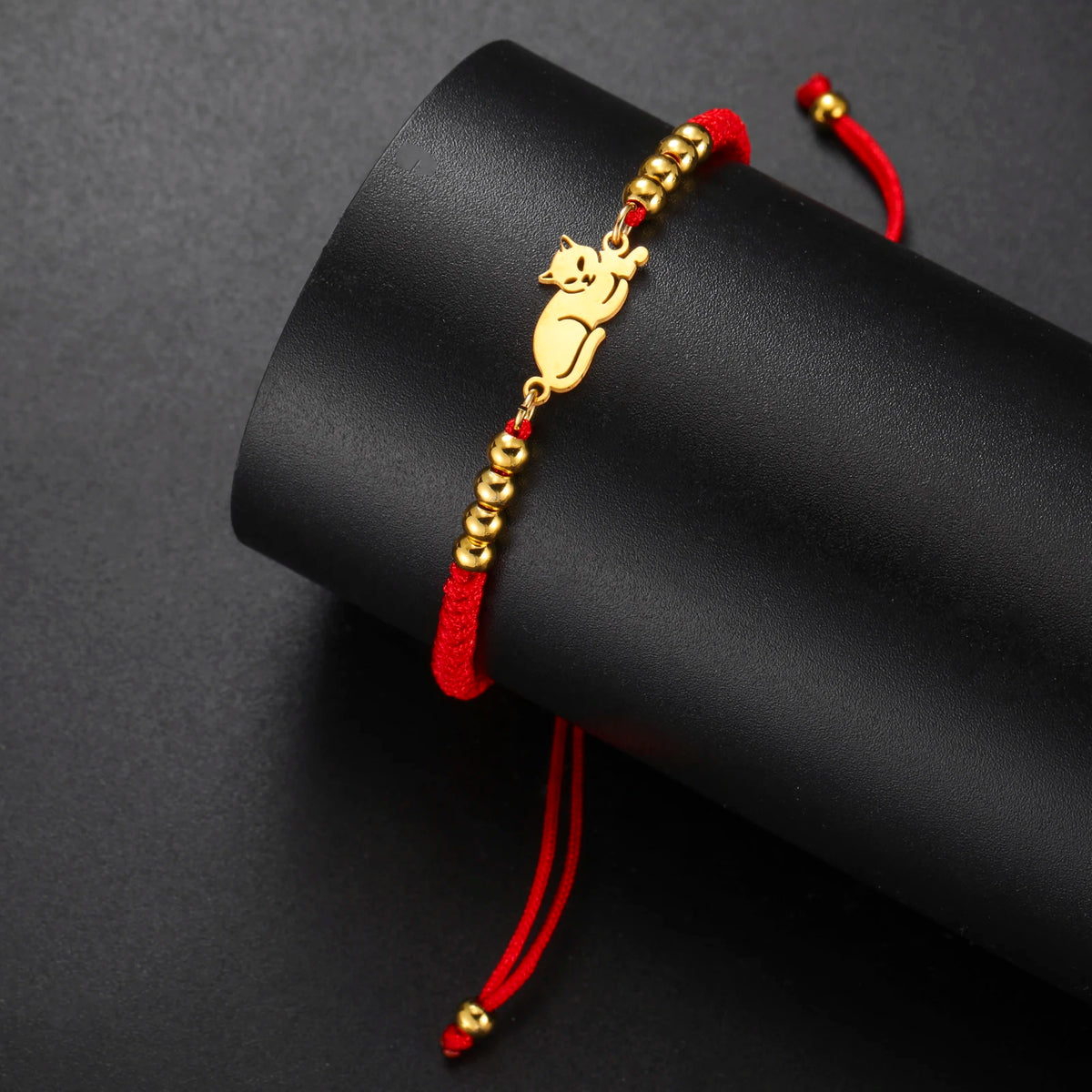 LIKGREAT Cat Pendant Bracelet for Women Men Animal Cat Dog Bear Paw Charm Adjustable Rope Chain Jewelry Party Gift Wholesale