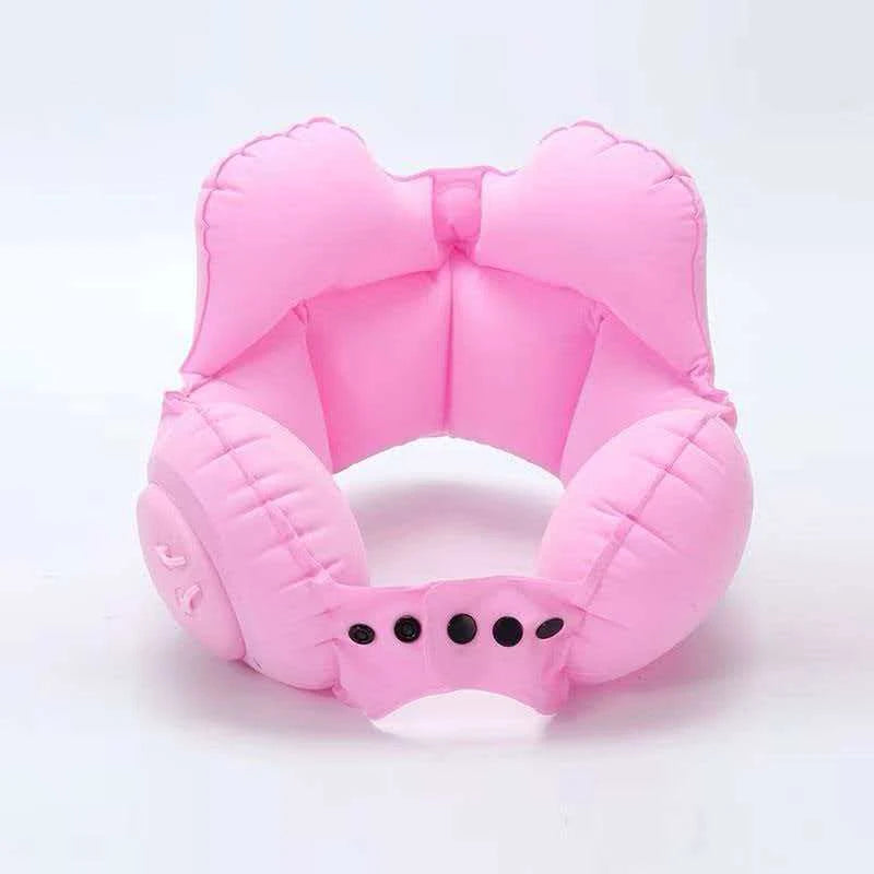 Crown Inflatable U-Shaped Travel Pillow Portable Neck Support Quick Inflation Soft Velvet Ergonomic For Airplane Train Car Nap