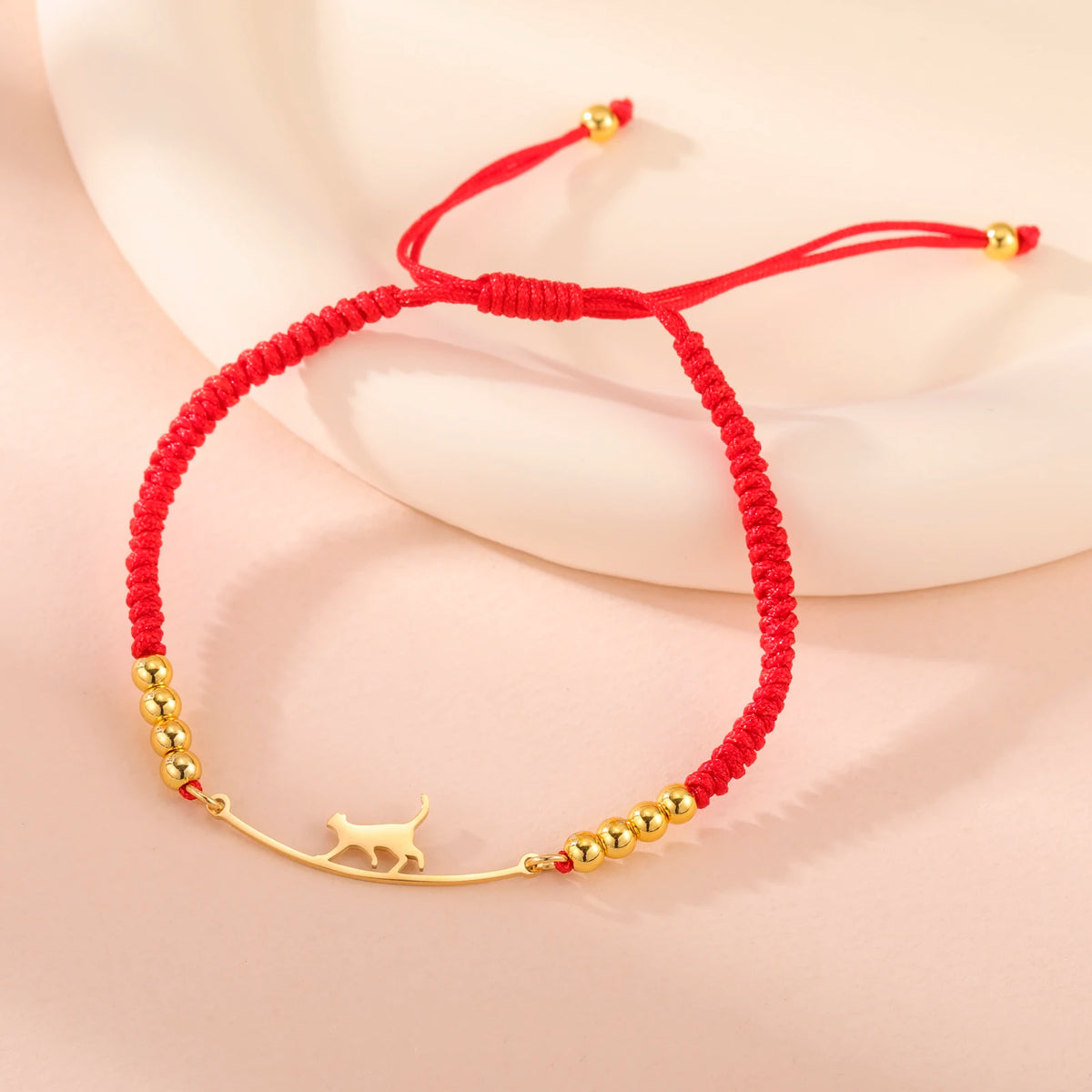 LIKGREAT Cat Pendant Bracelet for Women Men Animal Cat Dog Bear Paw Charm Adjustable Rope Chain Jewelry Party Gift Wholesale