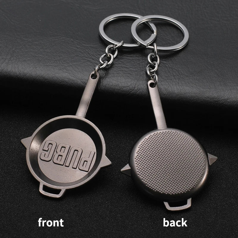 PUBG Keychain Survival Gun Helmet Shape Key Chain Fashion FPS CS Game Keyring Car Bag Pendant Gifts for Men Boyfriend Brothers