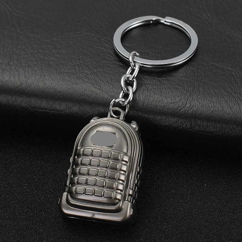 PUBG Keychain Survival Gun Helmet Shape Key Chain Fashion FPS CS Game Keyring Car Bag Pendant Gifts for Men Boyfriend Brothers