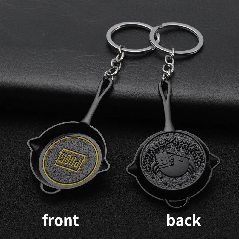 PUBG Keychain Survival Gun Helmet Shape Key Chain Fashion FPS CS Game Keyring Car Bag Pendant Gifts for Men Boyfriend Brothers