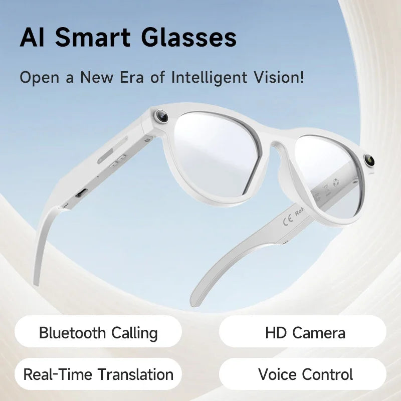 Lenovo 8K HD AI Smart Glasses Camera 1600WDual Real-time Translation Bluetooth Call Shoot Audio Video Music Play Sunglasses 2026