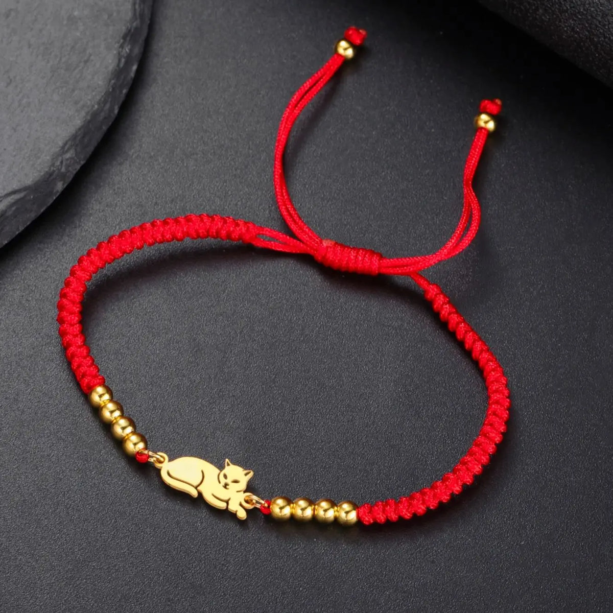 LIKGREAT Cat Pendant Bracelet for Women Men Animal Cat Dog Bear Paw Charm Adjustable Rope Chain Jewelry Party Gift Wholesale