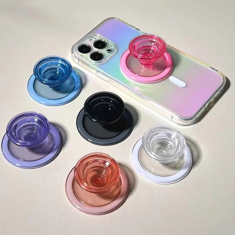 Pink round For Magsafe Magnetic Phone Grip Tok Griptok Stand For iPhone Funny Foldable Wireless Charging Holder