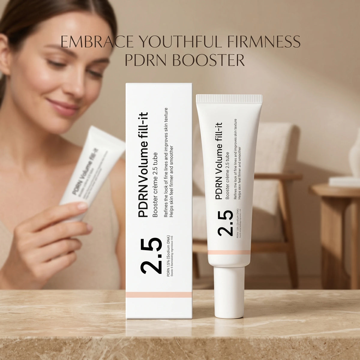 PDRN Volume fill it Booster Cream for Forehead Smile Lines & Skin Wrinkle Anti Aging Firming Facial Volume Cream Daily Skin Care