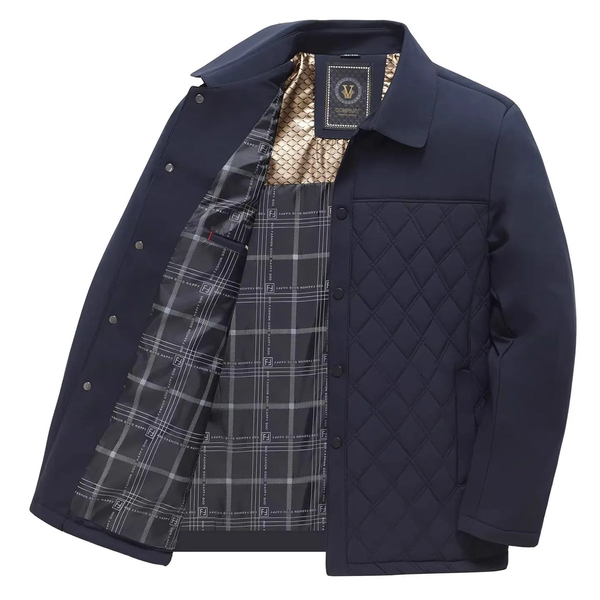 Thickened Cotton Jacket Winter Coat for Middle-Aged And Elderly Men Grandpa Style Stand Collar Thickened Polyester Fiber Coat