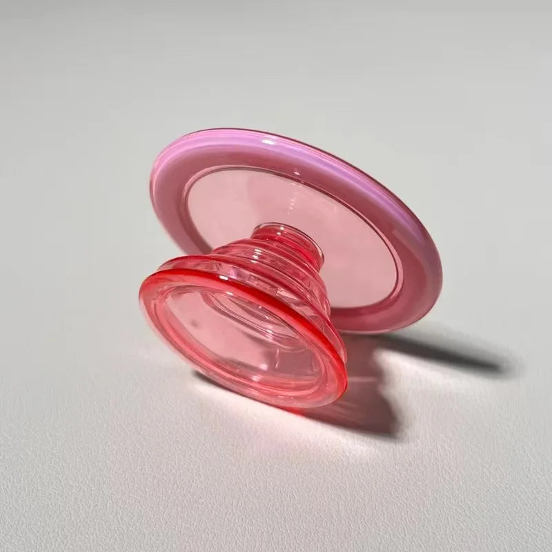 Pink round For Magsafe Magnetic Phone Grip Tok Griptok Stand For iPhone Funny Foldable Wireless Charging Holder