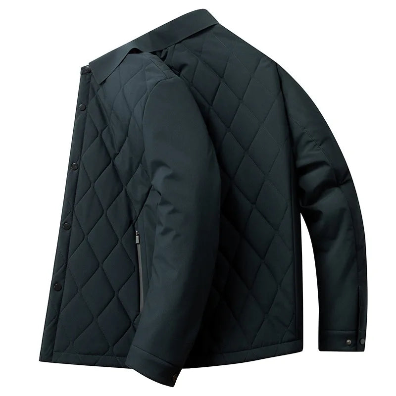 Men's Silk Cotton Jacket Collared Coat Warmth Midlife Premium Style Autumn Winter New Arrival Business Casual Polyester Fiber