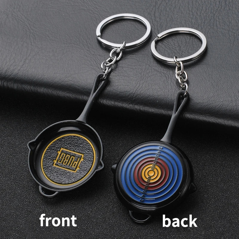 PUBG Keychain Survival Gun Helmet Shape Key Chain Fashion FPS CS Game Keyring Car Bag Pendant Gifts for Men Boyfriend Brothers