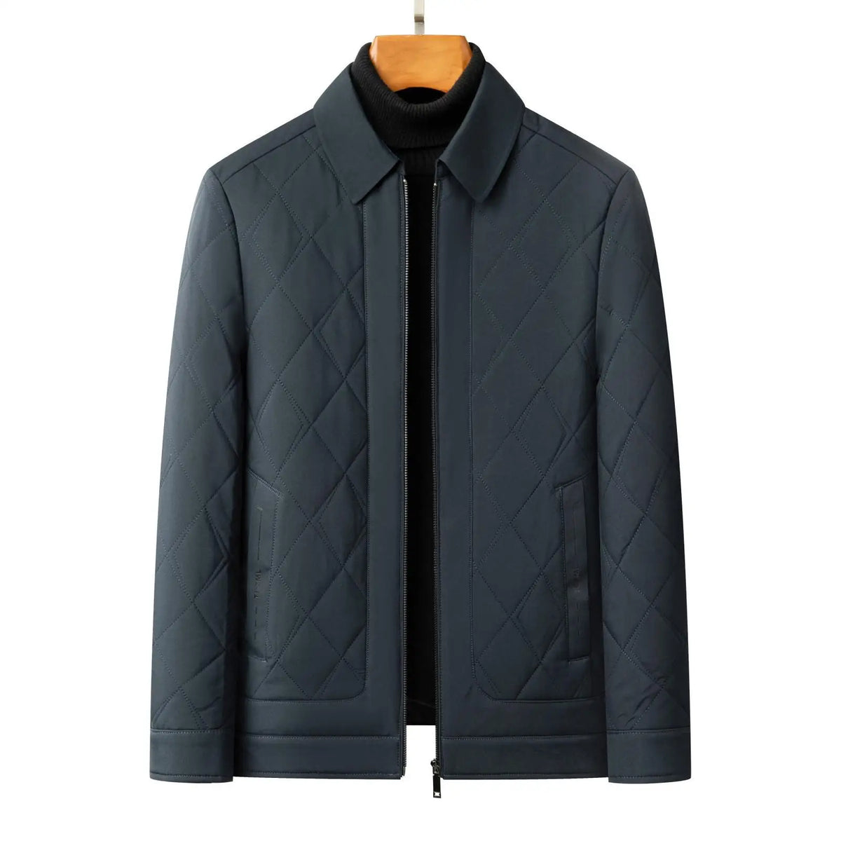 Winter Fashion Lightweight Silk Cotton Jacket for Middle-Aged Men Korean Business Casual Style Thickened Warm Collar Coat