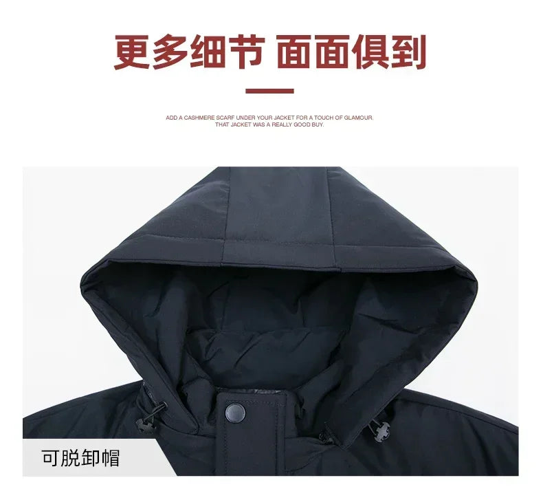 New Brand Designer Casual  Men Jacket Fashion Outwear Parkas Longline Windbreaker Coats Top Quality Winter Thicken Men Clothing