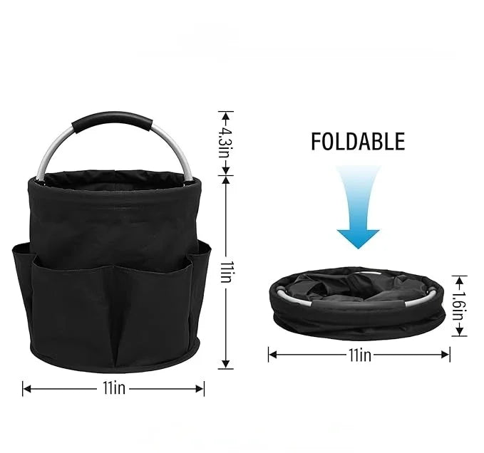 Portable Foldable Picnic Basket Oxford Cloth for Garden Tool Basket Outdoor Travel Storage Toiletry Handle Large Storage Bag