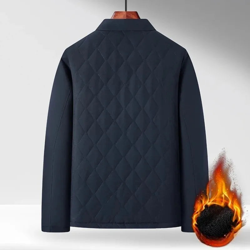 Business Insulated  Men's 2026 Winter Fleece-Lined Jacket, Warmth, Navy Blue Black M301