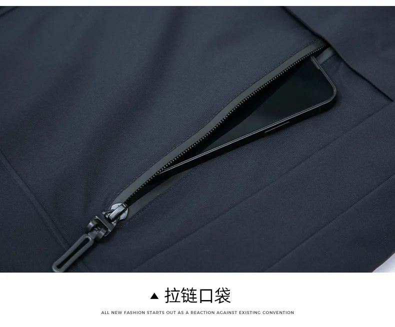 Winter New Fashion Men's Solid Color Casual Trendy Simple Basic Long Sleeve Hooded Quilted Coats Male Detachable Parkas Clothes