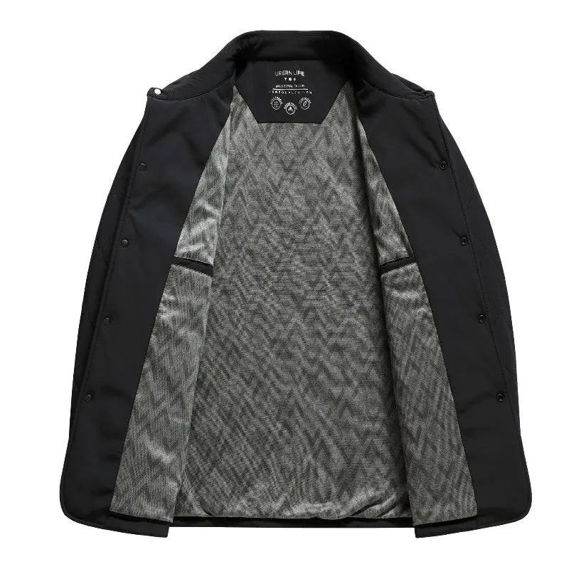 New Arrival Fashion Men's Autumn Winter Lapel Diamond Grid Lightweight Casual Padded Cotton Jacket Business Warm Size M-4XL