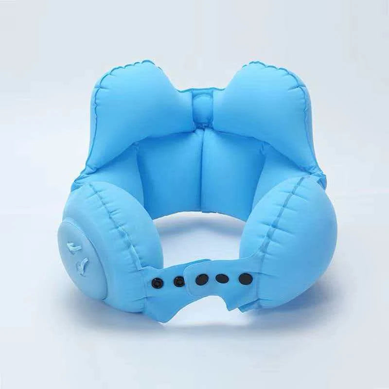 Crown Inflatable U-Shaped Travel Pillow Portable Neck Support Quick Inflation Soft Velvet Ergonomic For Airplane Train Car Nap