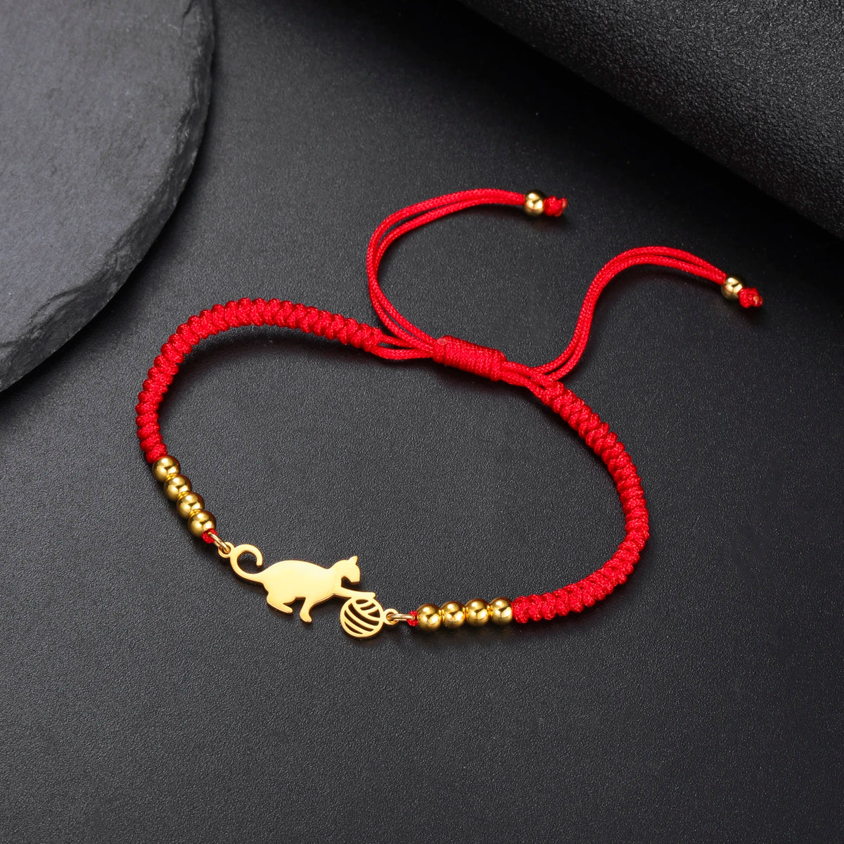LIKGREAT Cat Pendant Bracelet for Women Men Animal Cat Dog Bear Paw Charm Adjustable Rope Chain Jewelry Party Gift Wholesale