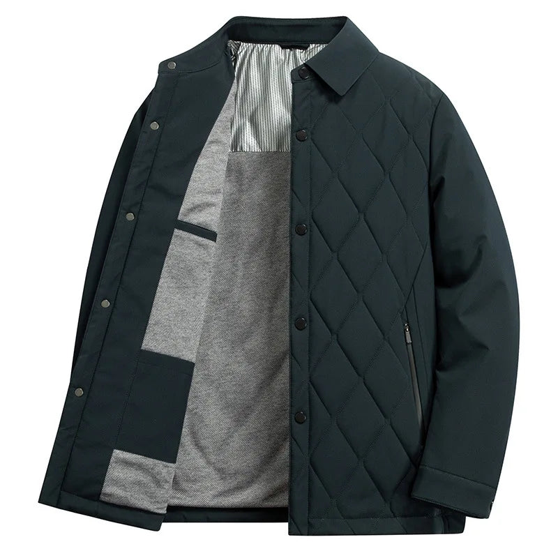 Men's Silk Cotton Jacket Collared Coat Warmth Midlife Premium Style Autumn Winter New Arrival Business Casual Polyester Fiber