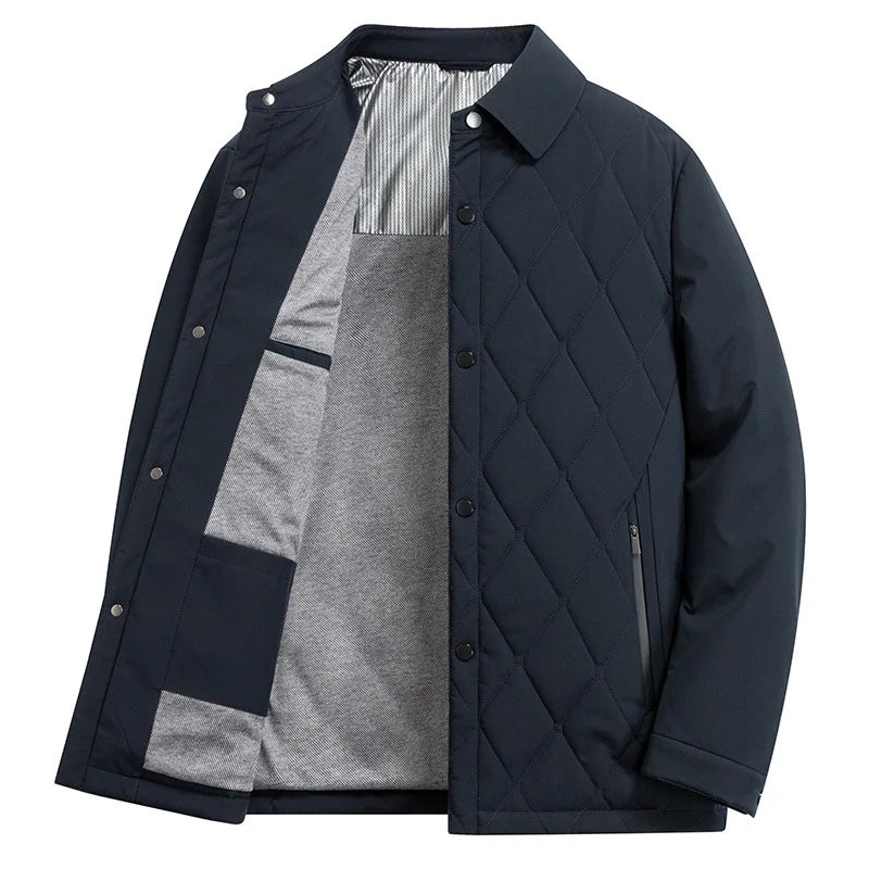 Men's Silk Cotton Jacket Collared Coat Warmth Midlife Premium Style Autumn Winter New Arrival Business Casual Polyester Fiber