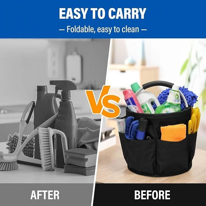 Portable Foldable Picnic Basket Oxford Cloth for Garden Tool Basket Outdoor Travel Storage Toiletry Handle Large Storage Bag