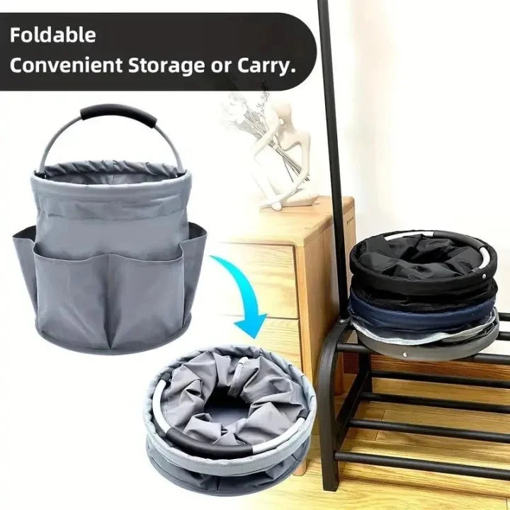 Portable Foldable Picnic Basket Oxford Cloth for Garden Tool Basket Outdoor Travel Storage Toiletry Handle Large Storage Bag