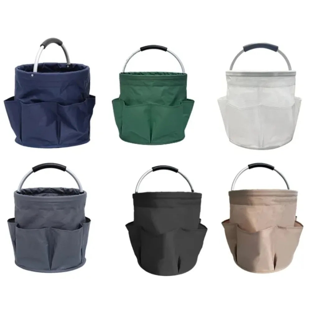 Portable Foldable Picnic Basket Oxford Cloth for Garden Tool Basket Outdoor Travel Storage Toiletry Handle Large Storage Bag