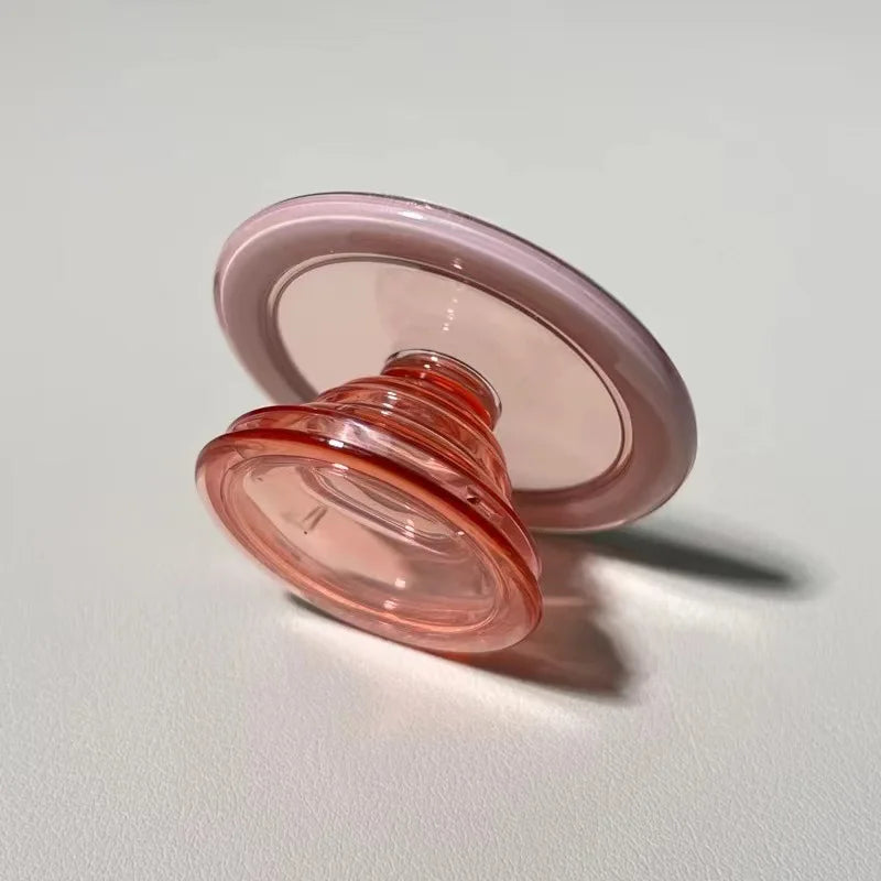 Pink round For Magsafe Magnetic Phone Grip Tok Griptok Stand For iPhone Funny Foldable Wireless Charging Holder