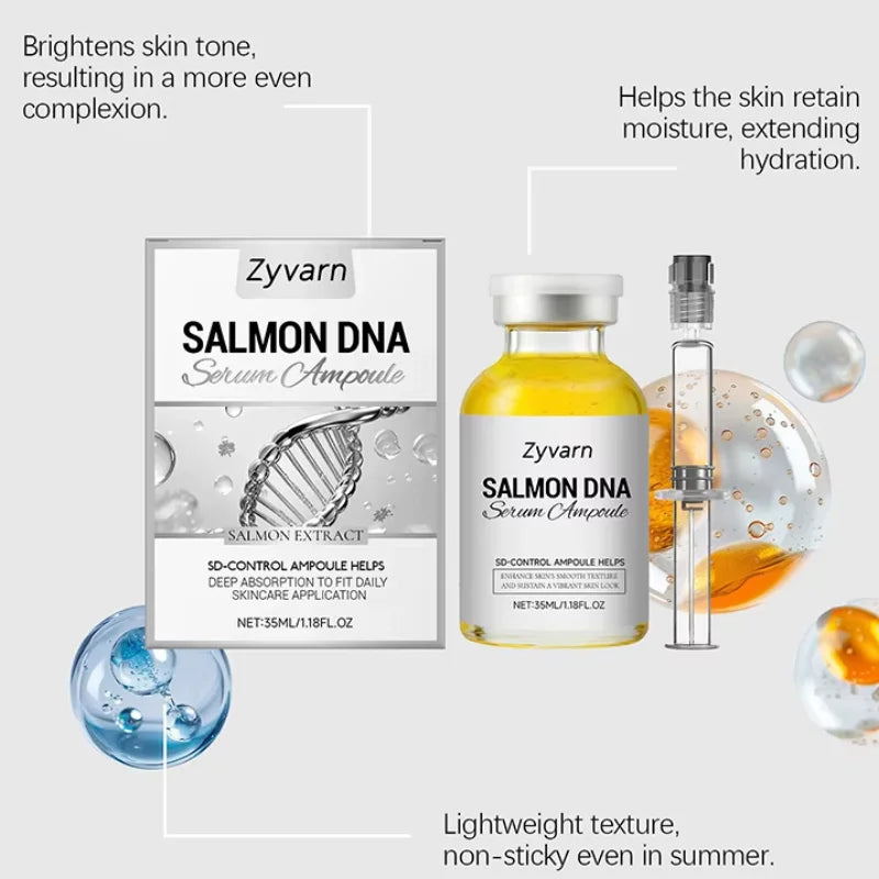 Korean Salmon Ampoule Serum PDRN Lifting Firming Radiating Skin Gentle Nourish Moisturizing Facial Serum Refresh Bouncy Essence