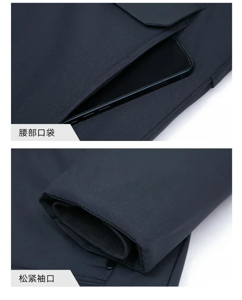 New Brand Designer Casual  Men Jacket Fashion Outwear Parkas Longline Windbreaker Coats Top Quality Winter Thicken Men Clothing