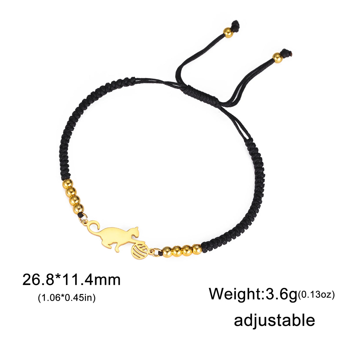 LIKGREAT Cat Pendant Bracelet for Women Men Animal Cat Dog Bear Paw Charm Adjustable Rope Chain Jewelry Party Gift Wholesale